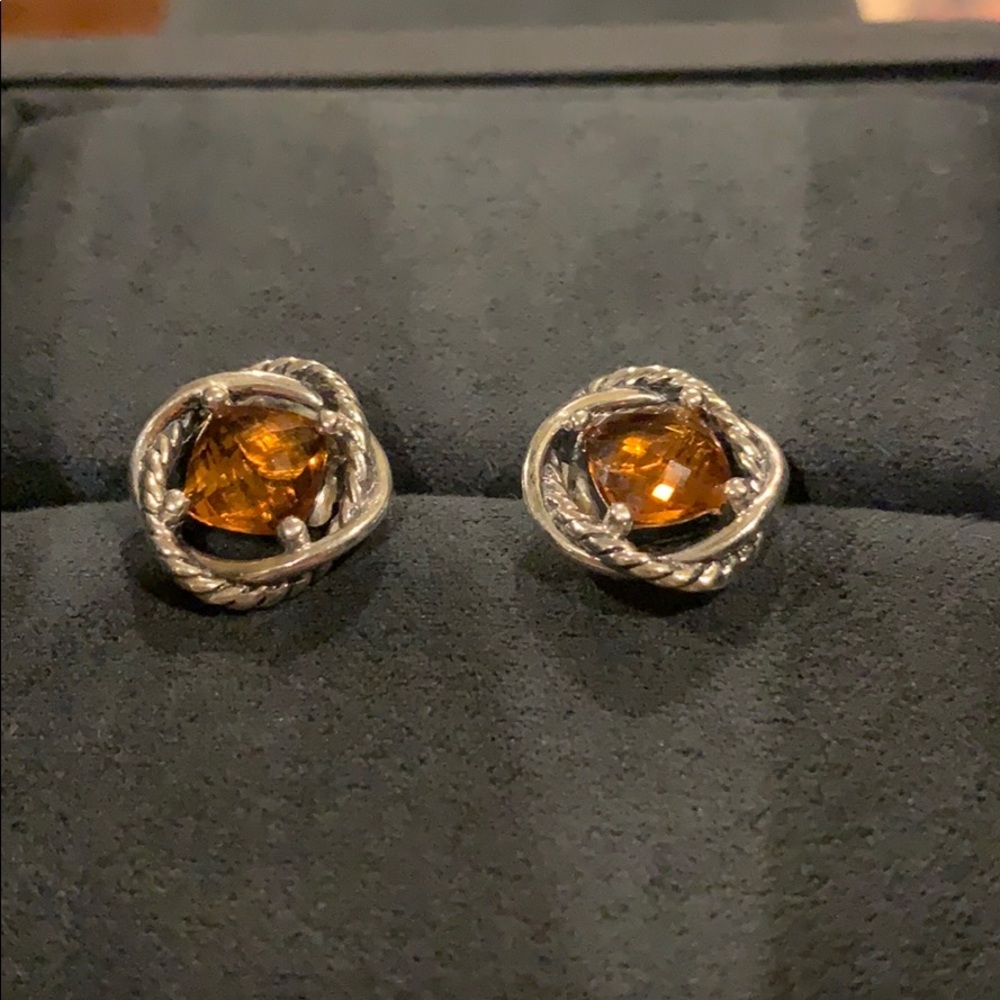 David Yurman earrings 7mm yellow citrine